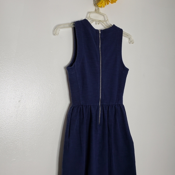 Madewell Casual Afternoon Navy Dress Neutral Fit & Flare Preppy Summer Trendy - Picture 9 of 13